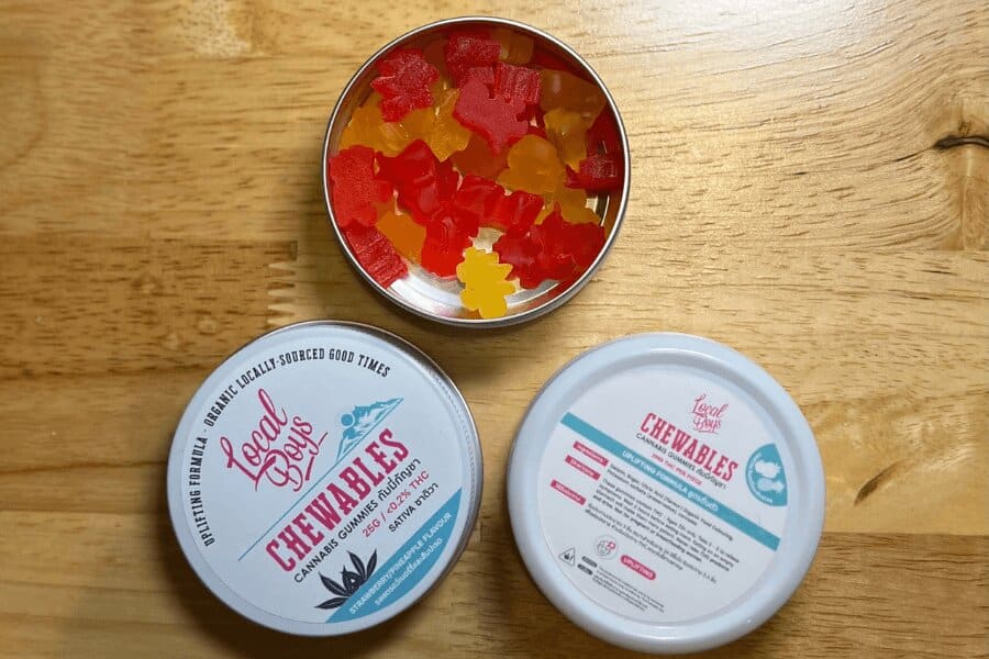 Local Boys Chewables Sativa gummies, 2mg THC per gummy, 20 gummies in the box