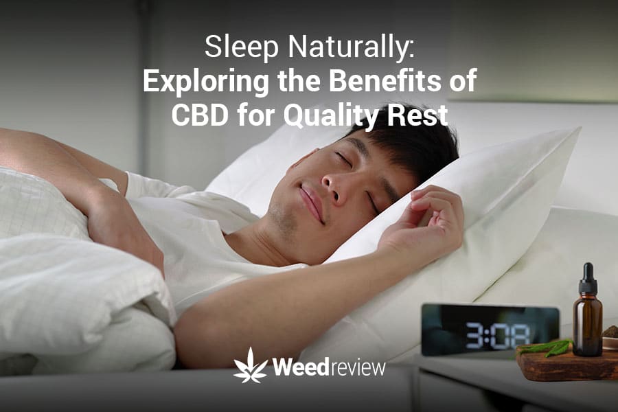 A person sleeping after using CBD tinctures on the bedstand.