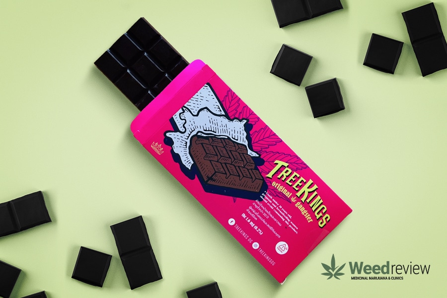 Treekings marijuana-infused chocolate bar, 1.6 mg THC content.