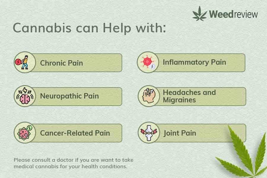 Medical marijuana can help manage chronic pain, nerve pain, migraine, joint pain, and cancer-related pain.