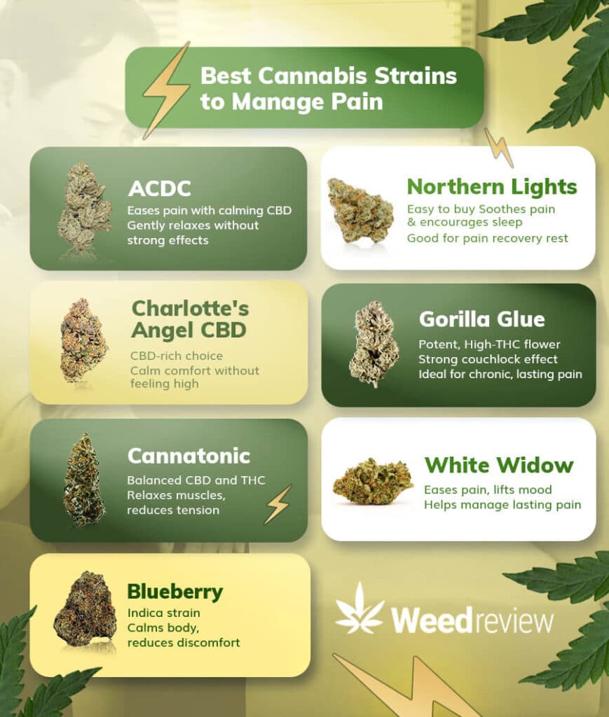 A list of top cannabis strains for pain relief