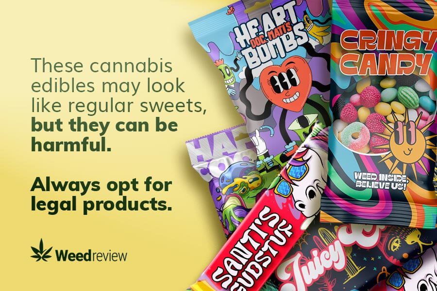 An image depicting counterfeit marijuana sweets & gummies.
